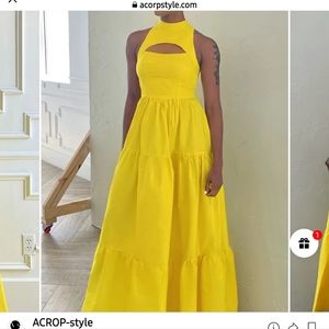 Acorpstyle Vacation Mock Neck Ruffle Hem Dress